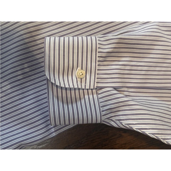 Brooks Brothers Men's Shirt 17.5 17 1/2 34 Long Sleeve Purple Striped Madison - Picture 2 of 16